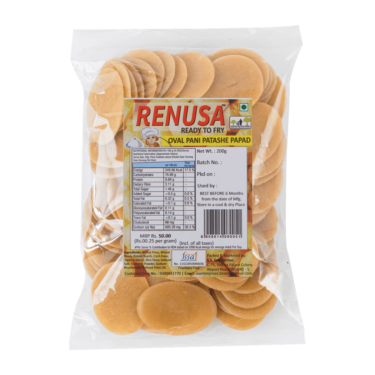 Oval Pani Patashe Papad